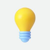 Light bulb 3d icon. Isolated on white. vector