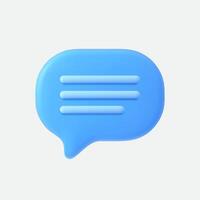 Speech bubble 3d illustration. Isolated on white. vector