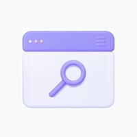 Browser 3d icon. Isolated on white. vector