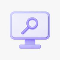 Browser 3d icon. Isolated on white. vector