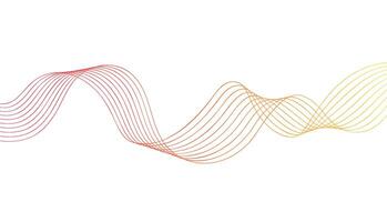 Abstract red and yellow lines isolated on white background. Dynamic music line. Design element. vector