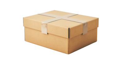 a cardboard box with a white cross on it on transparent background png