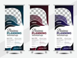 Roll Up Banner Design, Professional Business Banner Design Template vector