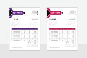 invoice Design, creative modern business payment arrangement vector