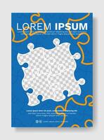 Annual report business modern brochure template with puzzle vector
