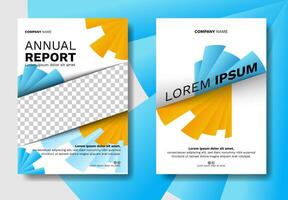 Abstract annual report template with photo holder vector