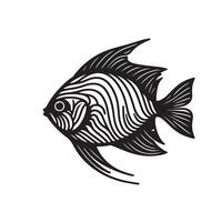 a single outline black fish sillhouette vector