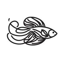 a single outline black fish sillhouette vector