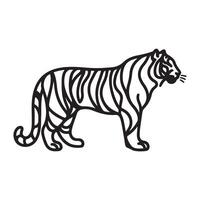 a black silhouette single line lion with white background image vector