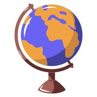 School globe, globe model. Color illustration. vector