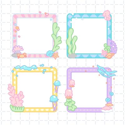 under water theme stick notes frame collection