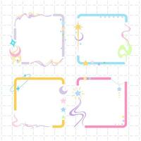 magical galaxy stick notes frame collection vector