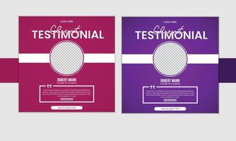 Modern client testimonial design vector