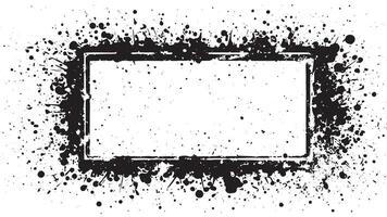 monochrome BLACK grunge and gritty frame overlay on white background, illustration for background, texture and overlay vector