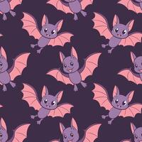 Cute seamless pattern with bat characters. Halloween background, design for children's clothing, fabrics, textiles. vector