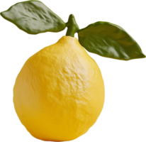clay a lemon with leaves on it png