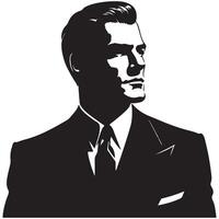 A Gallery of Men's Face Silhouettes vector