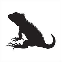 lizard silhouette white background vector