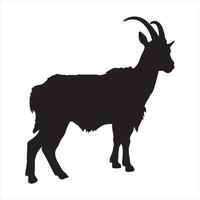 Goat silhouette white background. vector