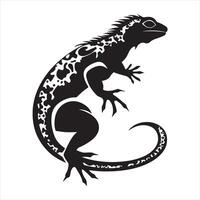lizard silhouette white background vector