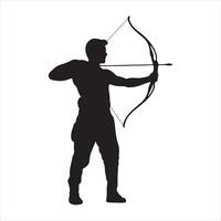 Man Archery Silhouette on white background vector