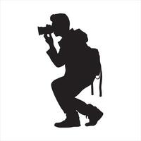 Photographer silhouette isolated on white background vector