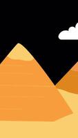 Girl Travelling Pyramids 2D Animation Vertical On Alpha Channel video