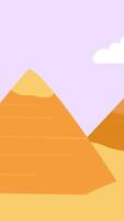 Girl Travelling Pyramids 2D Animation Vertical video