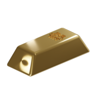 a 3d isometric fine gold bar icon png