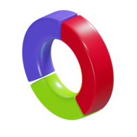 a 3d isometric colorful stack of pie chart icon png