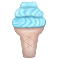 Blue Ice Cream in a Cone on a Transparent Background png