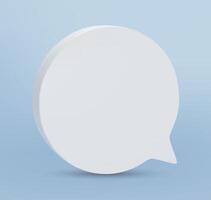 3D white speech bubble icon, chat speech for message box or comment, illustration vector
