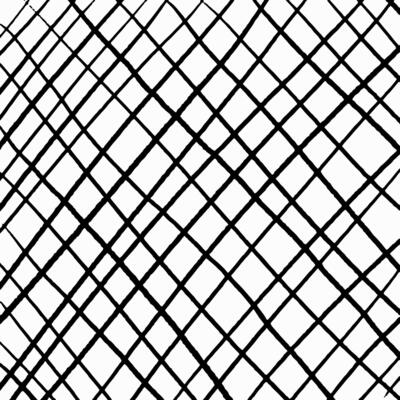 Square hand drawn checkered pattern, pencil black diagonal hatching on white background. Curved texture crosshatch, scribbles, strokes and lines, sketch.