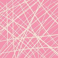 Vintage hand drawn pattern, pencil beige crosshatch. Chaotic ink textured lines on pink background, scribble, hatch. Sketch illustration. vector