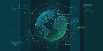 Design of a futuristic software interface for planetary search. vector