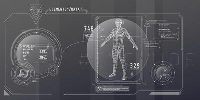 Design of the virtual interface of the data protection program. vector