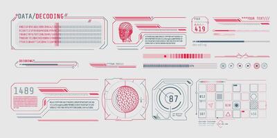 HUD interface design for decoding big data. vector