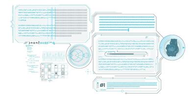 Exploration interface by sci-fi infographics. vector