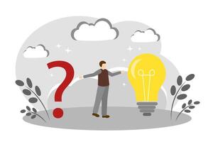 A light bulb and a question mark. Search for a creative idea vector