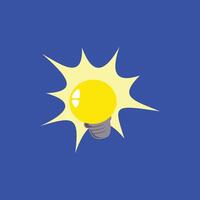 bulb icon on blue background. flat style illustration. Lamp icon as a symbol of brilliant ideas. Design elements of creativity illustration for various design needs vector