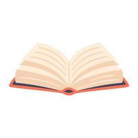 Open book icon isolated on white background. Clipart. Book opening with white pages, text. Book reading design for education concept. Textbook, dictionaries, encyclopedias for studing. vector