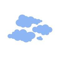 Clouds in sky cute hand drawn doodle minimalist illustration, simple symbol to describe weather, environment, climate cartoon object, weather forecast image vector