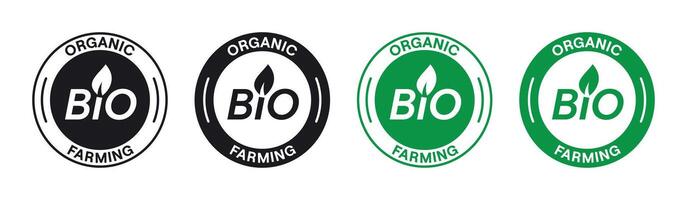 Biological labels icons or bio food stamp design. vector