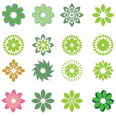 Flower icon set
