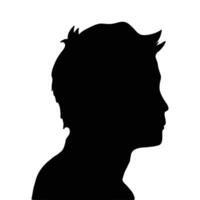 Silhouette of a boy on a white background. Symbol of child. vector