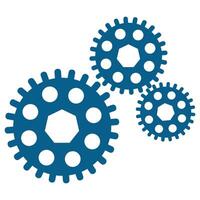 gears icon on metal internet button vector