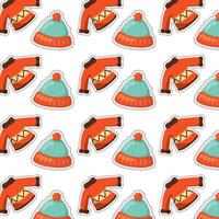 Autumn clothes sticker icon Pattern background vector