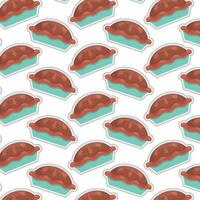 Pie cake sticker icon Pattern background vector