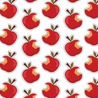 Apple fruit sticker icon Pattern background vector