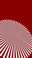 White Sunburst Pattern Rotating and Moving on Red Wallpaper. Vertical Motion Background Animation video